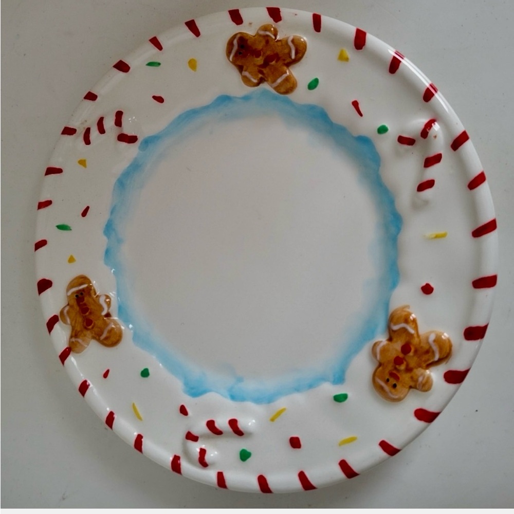 ⚠️ Home Interiors Gingerbread Party Plate with Red and Brown Accents